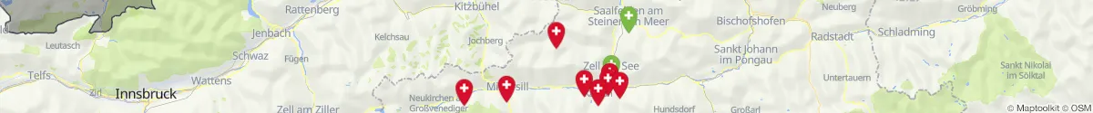 Kartenansicht für Apotheken-Notdienste in der Nähe von Mittersill (Zell am See, Salzburg)